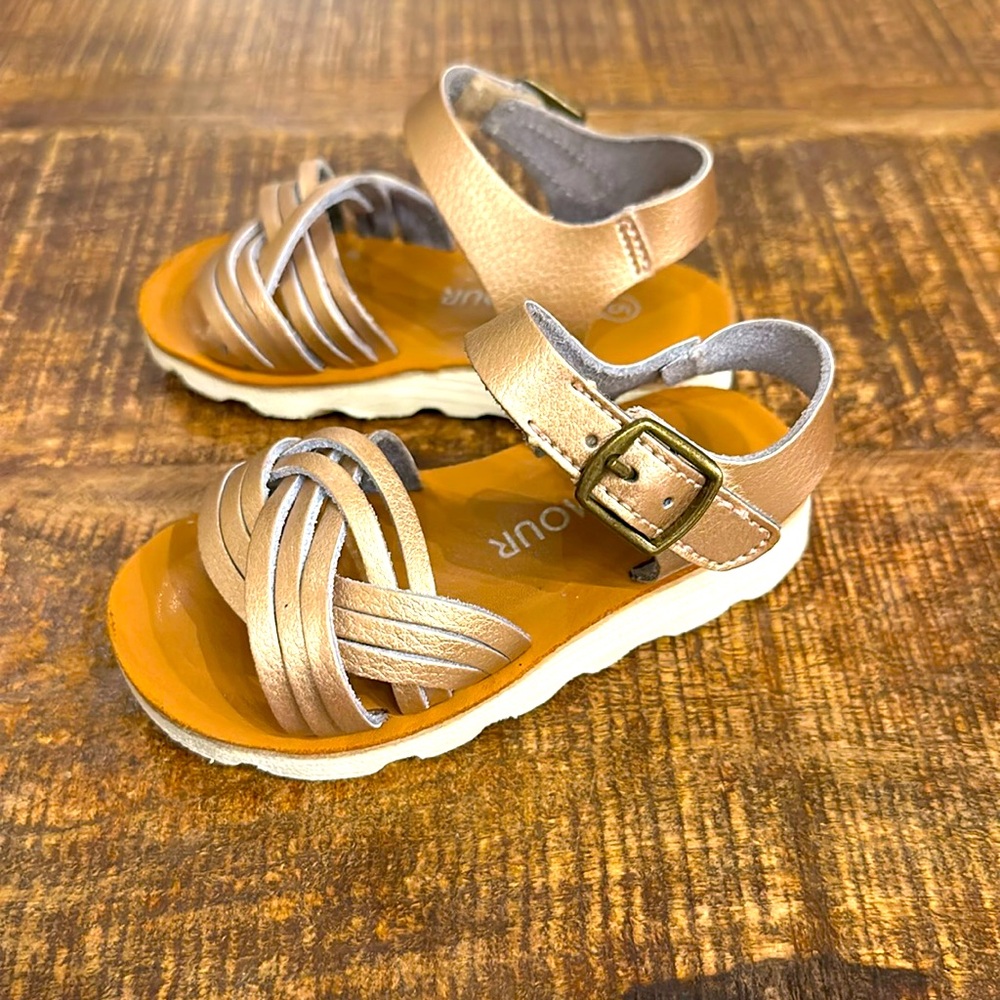 L'Amour Athena Braided Sandal Toddler Size 5